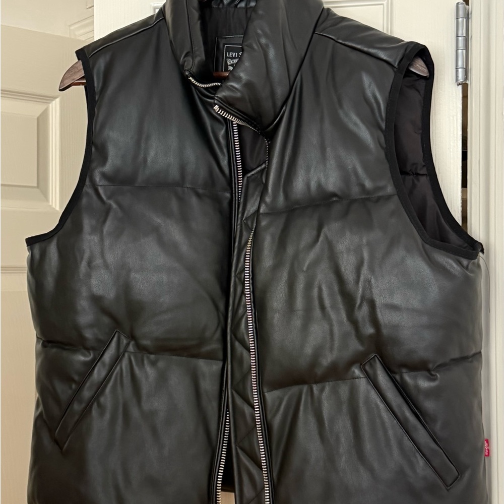 Levi's faux leather puffer vest